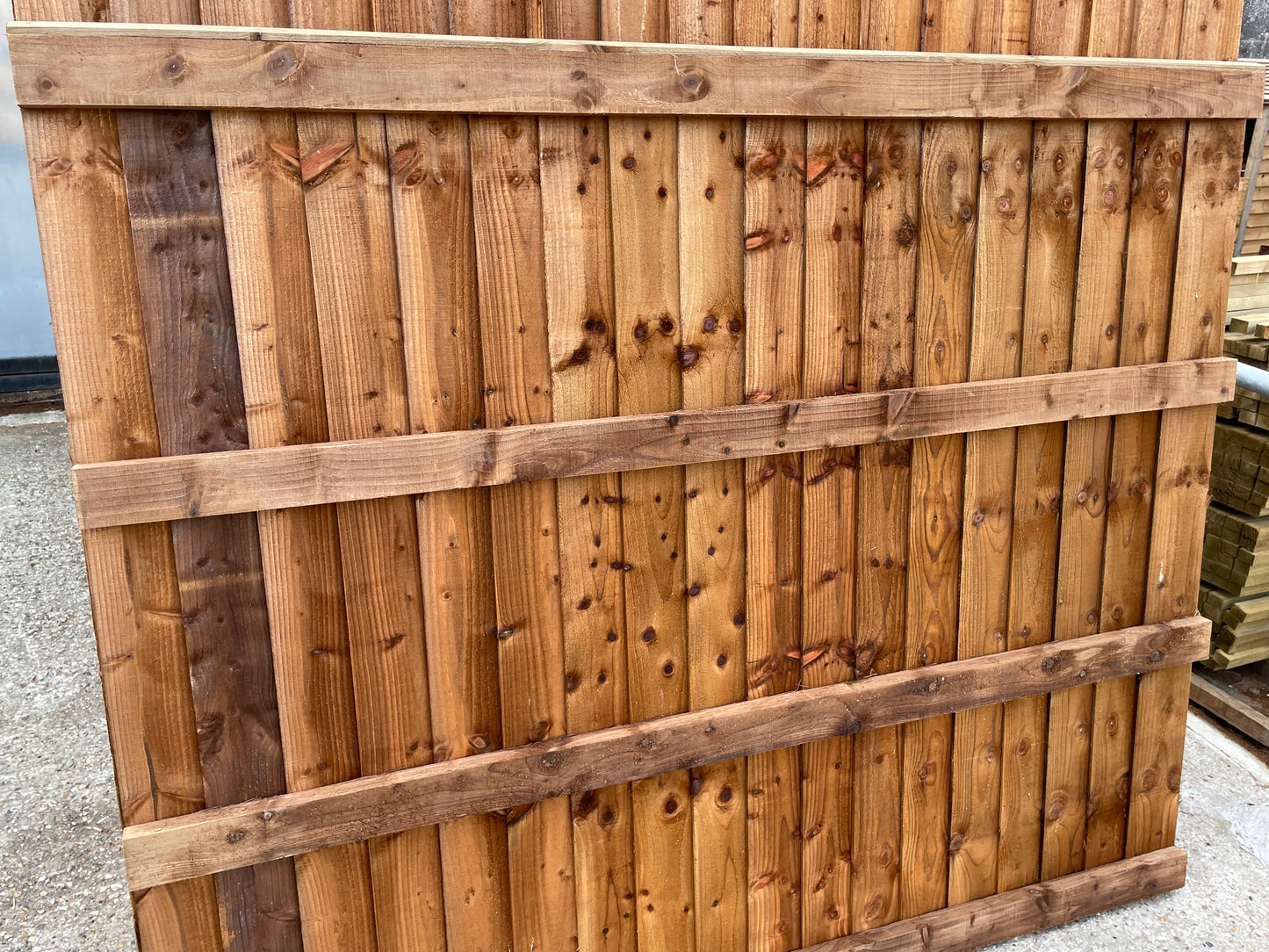Heavy Duty Brown Treated Closeboard Fence Panel