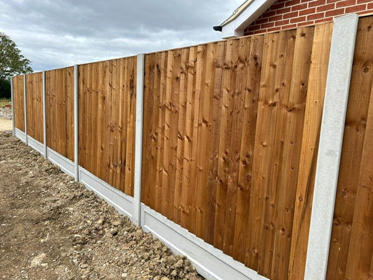 Heavy Duty Brown Treated Closeboard Fence Panel